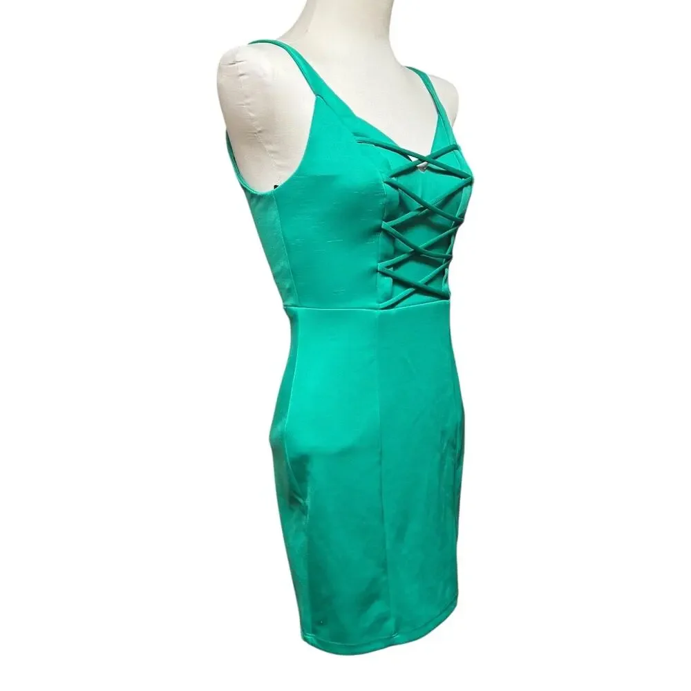 B. Darlin Criss Cross Mini Dress Green 7/8
